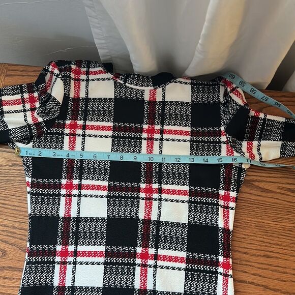 Plaid long sleeved mini dress - Picture 3 of 4